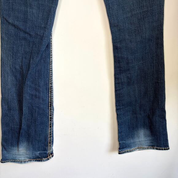 Rock Revival Anja Boot Embroidered Jeans 28 Low Rise Thick Stitch Y2K 2000s - Picture 7 of 9